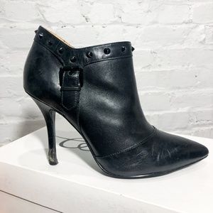 Black Stiletto Booties with studs around the ankle